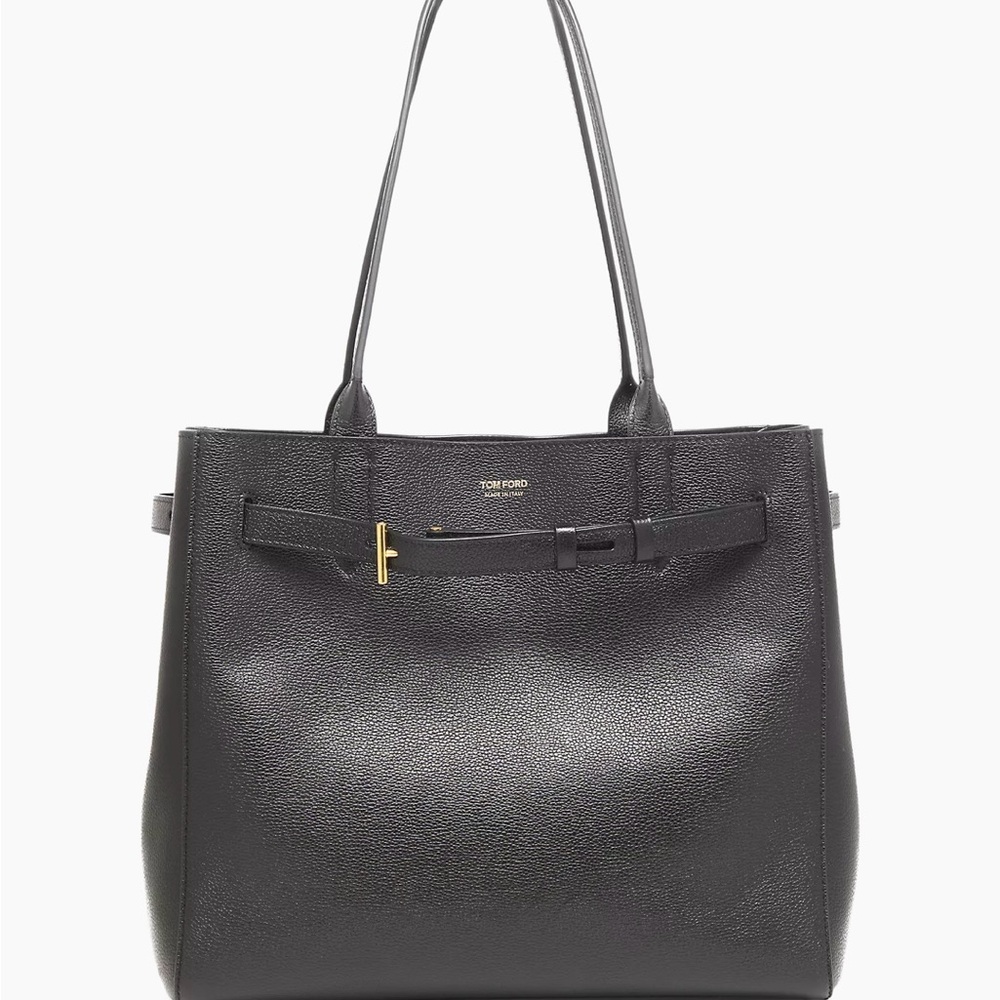 Tom Ford Black Leather Tote Bag